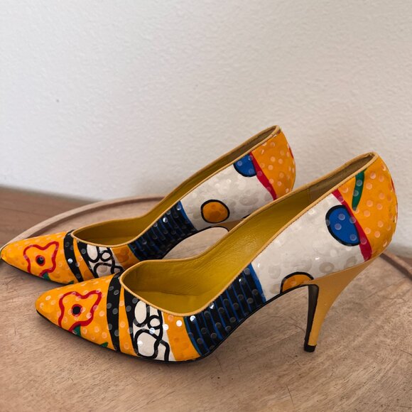 80's Stuart Weitzman Artsy Pumps - Heels - Size 8.5 - Picture 4 of 13